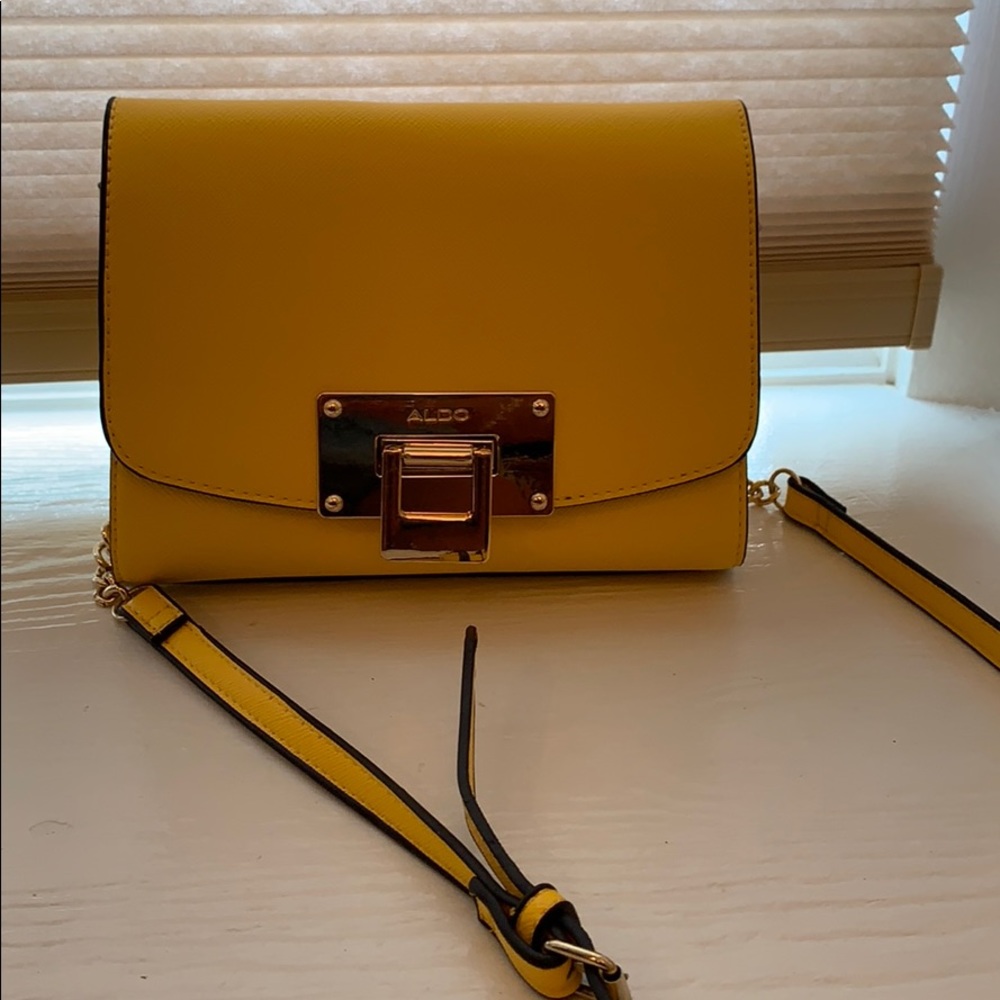 Bright yellow aldo crossbody bag